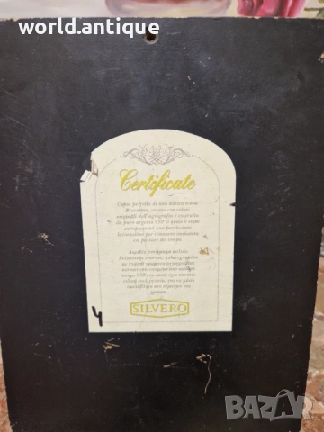 Страхотна антикварна сребърна икона със сертификат , снимка 7 - Антикварни и старинни предмети - 53913695