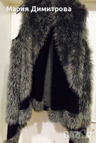 Асиметричен красив елек от изкуствен косъм, снимка 2 - Елеци - 38967509