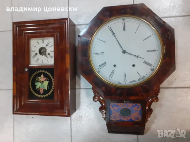 Стар рядък американски стенен часовник с гонг