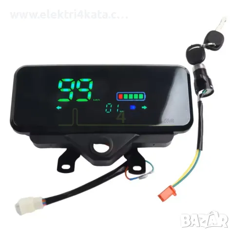LCD дисплей (километраж) с контактен ключ 48V-72V