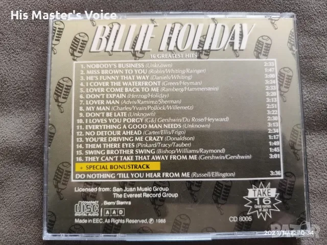 Billie Holiday CD, снимка 2 - CD дискове - 48613663