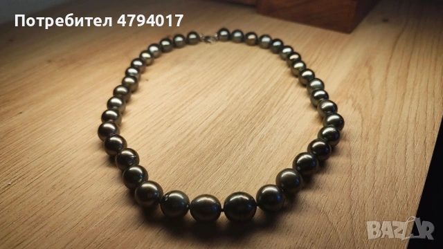 Tahitian черни перли 10-12 mm + 14K злато (585)