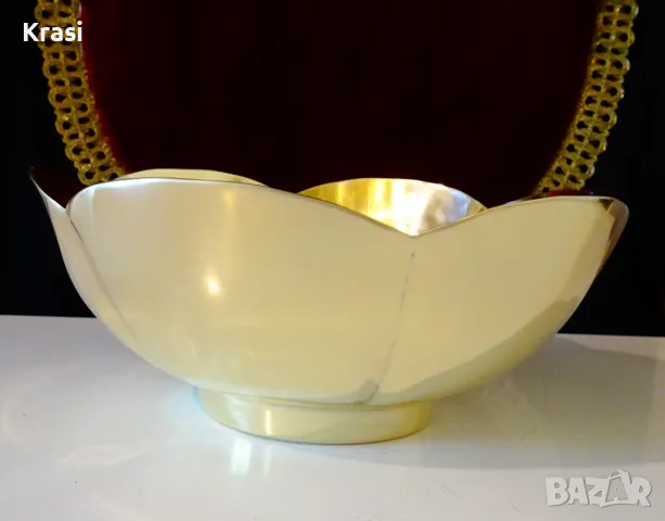 Бронзова салатиера,фруктиера,купа,цвете. , снимка 5 - Антикварни и старинни предмети - 47496988