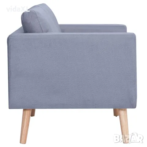 vidaXL Двуместен диван, плат, светлосив, снимка 4 - Дивани и мека мебел - 56146296