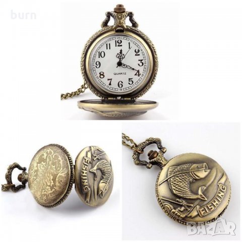 Уникален бронзов  скулптурен джобен часовник, Кварцови ретро , снимка 4 - Мъжки - 31628356