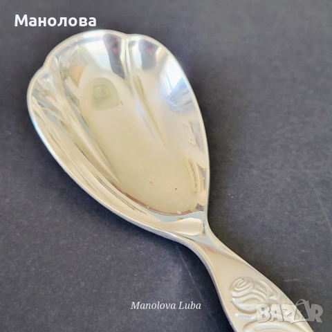 Посребрена лъжичка за захар FÜRST SOLINGEN., снимка 4 - Други ценни предмети - 51529656