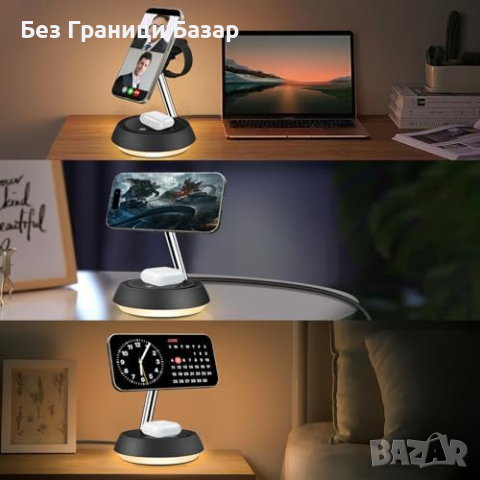 Ново 15W Бързо Безжично Зарядно 3 в 1 за iPhone/Apple Watch/AirPods, снимка 7 - Друга електроника - 44526987