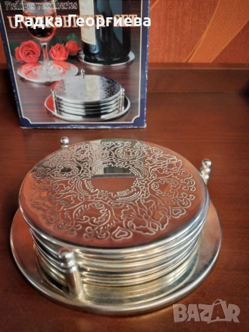 Посребрени подложки за чаши, снимка 9 - Антикварни и старинни предмети - 51553039