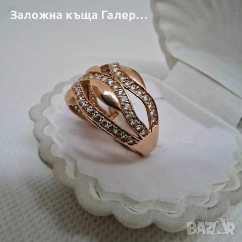 Златен пръстен с фианити, 5,28г – елегантност и блясък