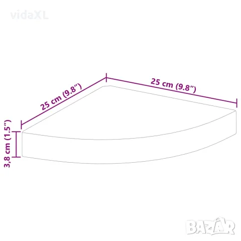 vidaXL Окачени ъглови рафтове, 4 бр, бели, 25x25x3,8 см, МДФ, снимка 10 - Етажерки - 56146818