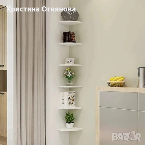 Комплект от 4 ъглови стенни рафта за съхранение – PVC, снимка 3 - Други - 53119459