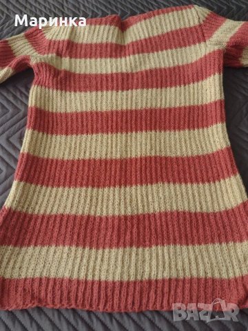 Ръчно плетен вълнен пуловер, снимка 4 - Жилетки - 34904207