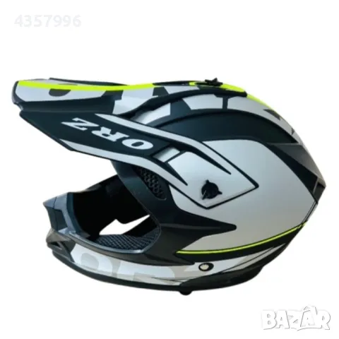 Кросова каска черна с неон и сив, За мотор, Атв, Велосипед, S, M, снимка 6 - Аксесоари и консумативи - 49304228