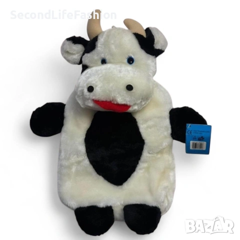 Винтидж нов калъф за бутилка с гореща вода Плюшена крава Шелтън