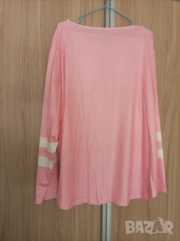 Макси розова, леко асиметрична блуза , снимка 4 - Блузи с дълъг ръкав и пуловери - 54309057