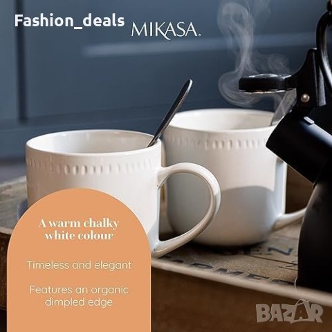 Нов комплект от 4 броя Керамични Чаши Mikasa Cranborne 320ml Подарък дом кухня, снимка 6 - Други стоки за дома - 42835790