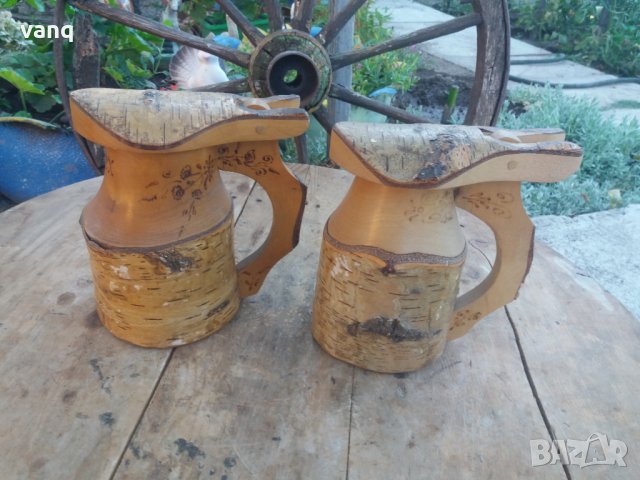 Стара дървена халба, снимка 2 - Антикварни и старинни предмети - 33759940