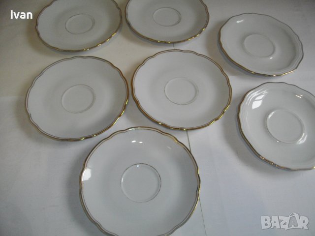 7 бр. Порцеланови Чинии ф150мм-BAVARIA-Стил Барок-Немски-За Чай/Кафе/Десерт, снимка 6 - Чинии - 39848331