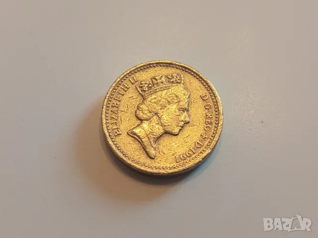 Монета 1997  Великобритания 1 pound (English 3 Lions) - Elizabeth II 3rd portrait , снимка 4 - Нумизматика и бонистика - 55872847
