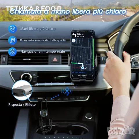 Bluetooth 5.1 приемник с микрофон, TF карта, USB и AUX връзка, за кола, снимка 2 - Друга електроника - 50208729