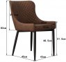 Трапезни столове с дамаска от PU кожа BUDC039BR, снимка 2