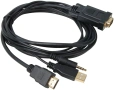 Кабел VCOM HDMI към VGA и 3.5 мм жак и USB – CG598A-1.8m, снимка 1