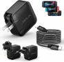 JSAUX 65W USB C зарядно за Nintendo Switch 2, ROG Ally, Steam Deck, таблети, лаптопи, 2 метра кабел, снимка 1