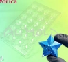 24 бр 3d звезда звезди пластмасова форма Поликарбонатна отливка калъп за Шоколадови бонбони, снимка 3