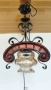 Красив старинен полилей съчетание от дървени елементи,ковано желязо и стъкленица , снимка 1