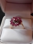 Винтидж златен пръстен с диаманти и рубини ръчна изработка , снимка 1
