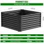 Повдигната метална градинска леха VELPAX 122 × 122 × 61 см, снимка 3
