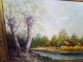 Маслена живопис „Селски пейзаж“ (65х85 см), снимка 5