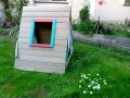 Детска дървена къщичка, с рампа за катерене., снимка 6