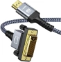 HDMI към DVI-D кабел 1.8 м – 1080P, стабилен сигнал, снимка 1