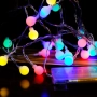 6196 Светещи коледни лампички топчета 20 LED гирлянд на батерии, многоцветни, снимка 1