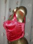 L Червен сатенен,еластичен , къс топ /бюстие/, снимка 5