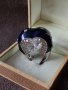 Стилен сребърен с емайл елегантен пръстен ПЛАНИНСКИ КРИСТАЛ, снимка 2