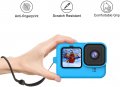 Калъф за GoPro Hero 9/10/11/12 Black, Капаче, Силикон, Черен/Син, снимка 4