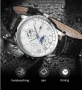 POSHI 916 мъжки кварцов часовник с кожена каишка, календар, снимка 12