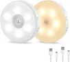LED нощна лампа с топло/студено бяло, сензор за движение, вътрешни USB акумулаторни лампи - 2 броя, снимка 1
