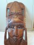 Дърворезба пано, маска на мъж и жена, снимка 6