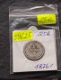 Сребърна монета 0.900 проба 1 марка 1876г. Германска империя Вилхелм първи 39625, снимка 12
