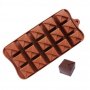 15 квадрати прегънати силиконов молд форма за шоколадови бонбони лед фондан, снимка 2