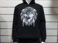 Нов мъжки суичър с дигитален печат Вълк - капан за сънища, снимка 1