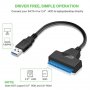НОВ Кабел USB 2.0 / USB 3.0 към SATA 2 3 Adapter кабел за връзка към хардиск 2.5" Твърд Външен Диск
