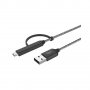 2 in 1 USB Type-C Cable + Micro USB Cable 150 см - червен, снимка 3