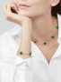 Van Cleef & Arpels VCA 5 Motifs Gold Green Malachite Vintage Alhambra Дамска Гривна, снимка 9