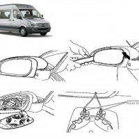 Стъкло за огледало за Volkswagen Crafter 2005-2017, Mercedes Sprinter 2006-2018, Лява страна, снимка 2 - Части - 36690397