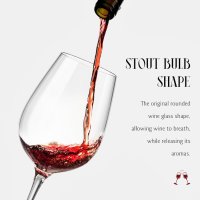 DH Crystal Wine Glasses Комплект 2 чаши за червено вино 460 гр., снимка 3 - Чаши - 44478333