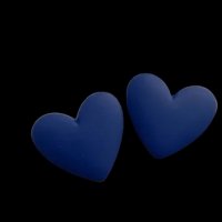 Сребърни обеци сърца-масивни"Instagram candy color"dark blue/нови, снимка 1 - Колиета, медальони, синджири - 42794303